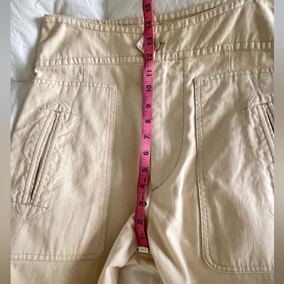 ISABEL MARANT ÉTOILE Raluni High-Rise Cotton-Blend Trousers Beige Size 8 - Picture 14 of 16